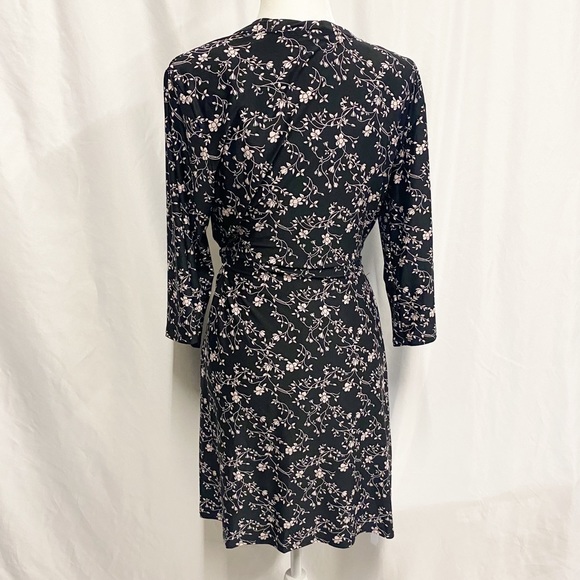 Rene Rofe Sleepwear Set Black & Pink Floral Slip & Robe - Picture 3 of 10